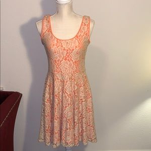 Bar 3 orange and ivory lace dress in medium